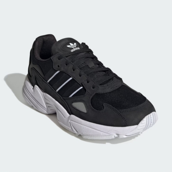 NIB Adidas Falcon Women's 7.5 Core Black White Chunky Retro Sneakers IG8301 - Picture 14 of 16